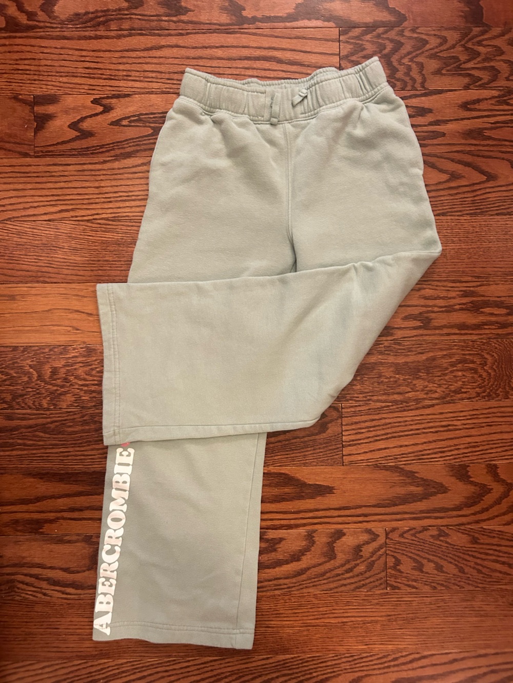 abercrombie kids Sage Green wide leg Sweatpants with Logo 11/12 y regular length